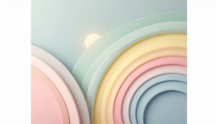 Colorful paper stripes on white background with copy space for text.