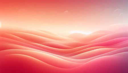 abstract background with smooth wavy lines in red and pink colors