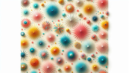 abstract background with colorful christmas ornaments - 3d illustration