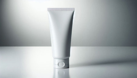Blank cosmetic tube isolated on white background. Mockup for design.