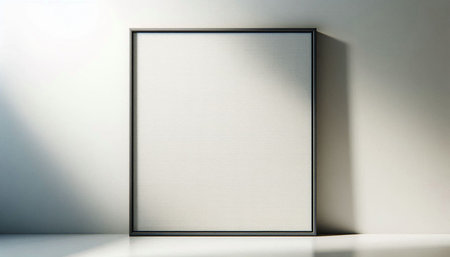 Blank picture frame on white wall. Mock up, 3D Rendering