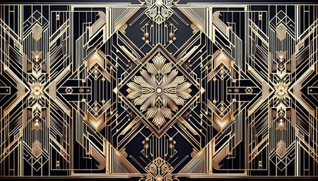Luxury gold metal pattern on black background. 3d rendering