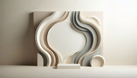 3d render of abstract geometric forms. Minimalistic background.