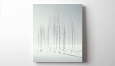 Illustration of a white background with tree silhouettes.の写真素材