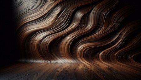 abstract dark background with some smooth lines in it (3d render)の写真素材