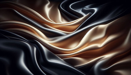 Closeup of rippled silk fabric as background. Whole background.