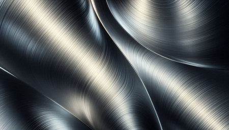 Metal background or texture of brushed steel plate with reflections Iron plate.