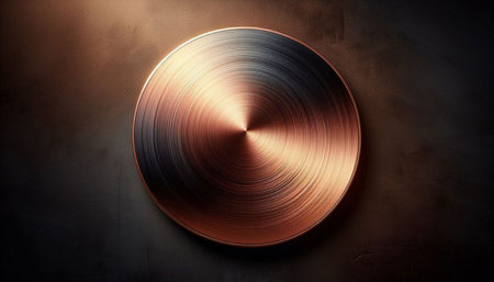 Copper plate with metal texture. 3D rendering, 3d illustration.の写真素材