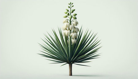 Flower of yucca on a white background. 3d renderingの写真素材