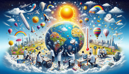 Global warming concept. Elements of this image are furnished by NASA.