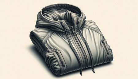 Black leather jacket isolated on a white background. 3d illustration.