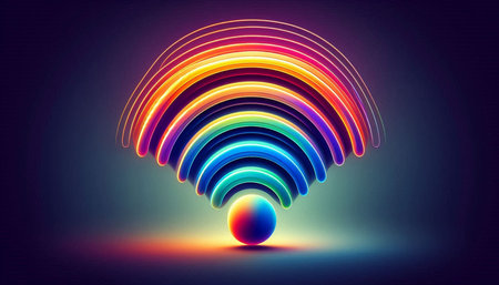 3d rendering of abstract technology background with colorful neon light. Futuristic concept.