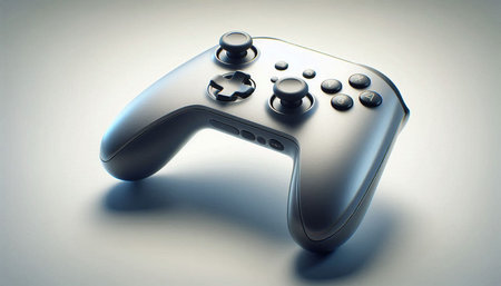 Modern video game controller isolated on white background. 3D render.