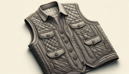 Men's jacket on a light background. 3D illustration. Vintage style.の写真素材