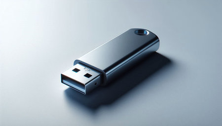 USB flash drive on a white background. 3d render illustration.