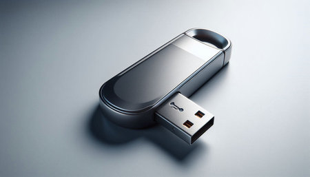 Usb flash drive on a white background. 3d illustration.