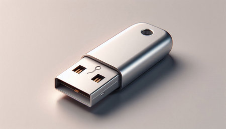 USB flash drive on a white background. 3d rendering. Computer digital drawing.