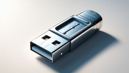 Usb flash drive isolated on a white background. 3d render