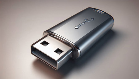 USB flash drive isolated on a white background. 3d render.