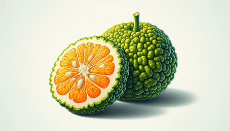 Bergamot fruit isolated on white background. 3d illustration