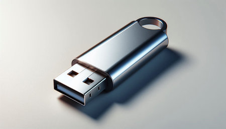 USB flash drive on a white background. 3d rendering. Computer digital drawing.