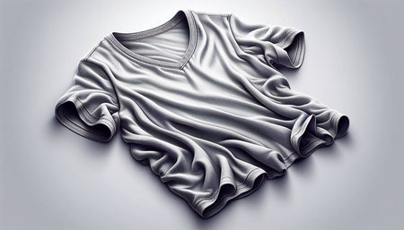 Blank grey t-shirt on a white background. 3d rendering