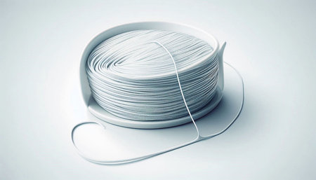 Spool of wire on a white background. 3d illustration.