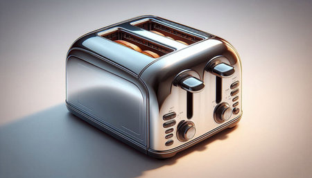 Toaster on a white background. 3D illustration. 3D rendering.