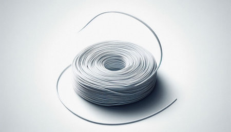 3d rendering of a roll of wire on a white background.