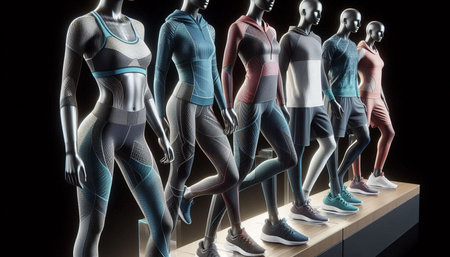 3D render of a mannequins in a fashion storeの写真素材