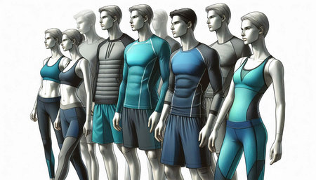 3D Illustration of a Team of Male and Female Athletes