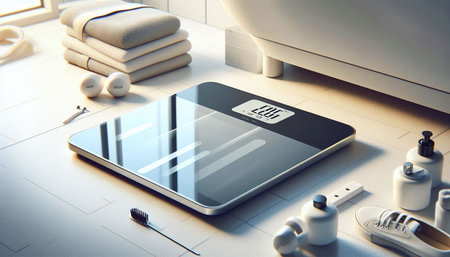 Smartphone with fitness app on the screen. 3d rendering.の写真素材