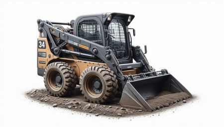 Wheel loader isolated on a white background. 3d render image.