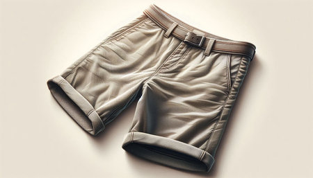 Beige men's shorts on a light background. Toned.