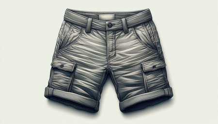 Men's boxer shorts close-up on a light background. Vector illustration
