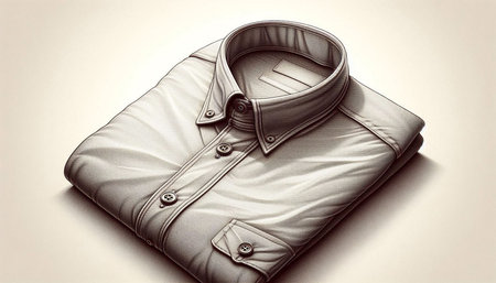 folded men's shirt on a white background. 3d illustration