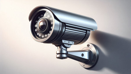 CCTV security camera on white background. 3d rendering and illustration.