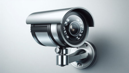 3d rendering of security camera or cctv on white background
