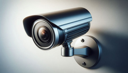 CCTV security camera on white background. 3d render illustration.