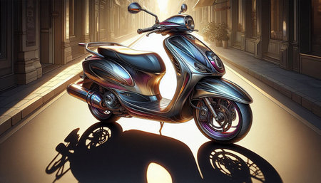 motorcycle in the city. 3d illustration. High quality photo