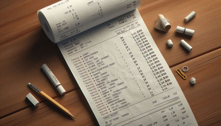Conceptual image of a financial report with a lot of objects