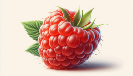 Raspberry isolated on a white background. 3d render illustration.