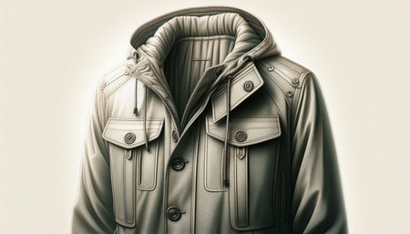 Men's leather jacket on a white background. 3d illustration.
