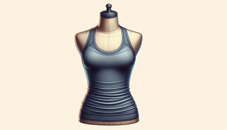 Women's dress on a mannequin isolated on a white background