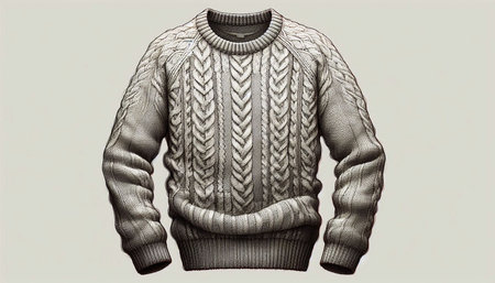 Men's sweater on a gray background. Vector illustration of a sweater.