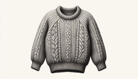 Illustration of a knitted sweater with a pattern on a white background