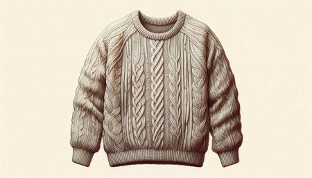 Knitted woolen sweater. Vector illustration of a warm sweater.