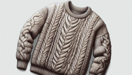 Woolen knitted sweater on a white background. 3d rendering