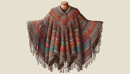 Women's shawl with a pattern on a mannequin