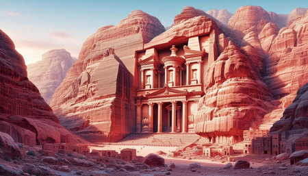The Treasury in Petra, Jordan. Petra is one of the New Seven Wonders of the World.